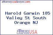Harold Garwin 185 Valley St South Orange NJ