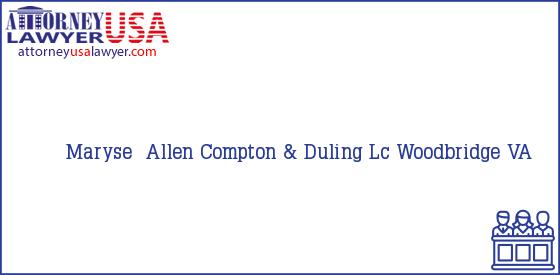 Telephone, Address and other contact data of Maryse  Allen, Woodbridge, VA, USA