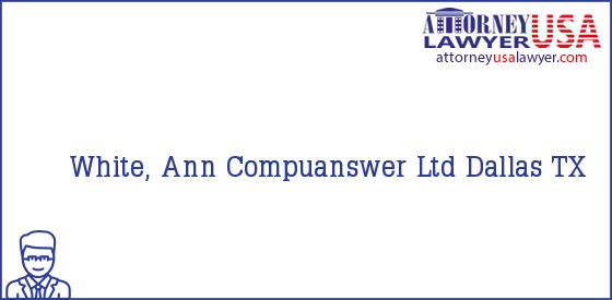 Telephone, Address and other contact data of White, Ann, Dallas, TX, USA