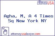 Agha, M. A 4 Times Sq New York NY