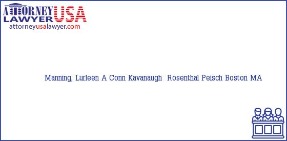 Telephone, Address and other contact data of Manning, Lurleen A, Boston, MA, USA