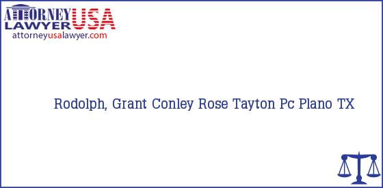 Telephone, Address and other contact data of Rodolph, Grant, Plano, TX, USA