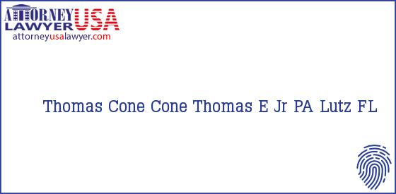 Telephone, Address and other contact data of Thomas Cone, Lutz, FL, USA