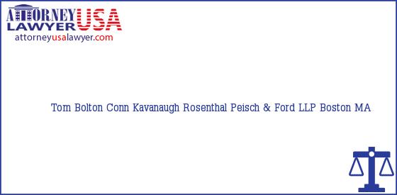 Telephone, Address and other contact data of Tom Bolton, Boston, MA, USA