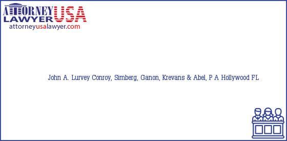 Telephone, Address and other contact data of John A. Lurvey, Hollywood, FL, USA