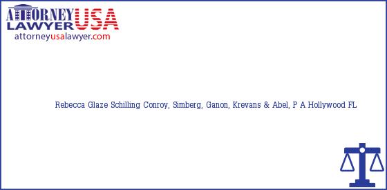 Telephone, Address and other contact data of Rebecca Glaze Schilling, Hollywood, FL, USA