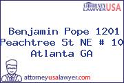 Benjamin Pope 1201 Peachtree St NE # 10 Atlanta GA