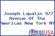 Joseph Lapatin 977 Avenue Of The Americas New York NY