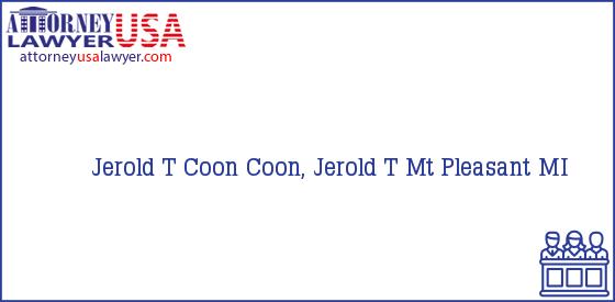 Telephone, Address and other contact data of Jerold T Coon, Mt Pleasant, MI, USA