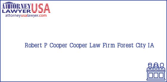 Telephone, Address and other contact data of Robert P Cooper, Forest City, IA, USA