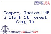 Cooper, Isaiah 145 S Clark St Forest City IA