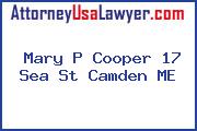Mary P Cooper 17 Sea St Camden ME