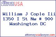 William J Cople Iii 1350 I St Nw # 900 Washington DC