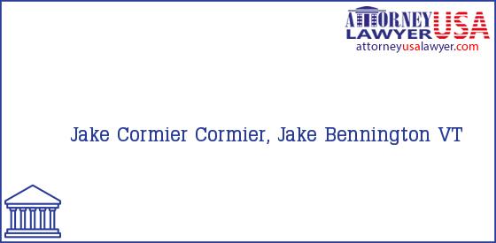 Telephone, Address and other contact data of Jake Cormier, Bennington, VT, USA