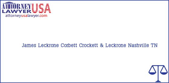 Telephone, Address and other contact data of James Leckrone, Nashville, TN, USA