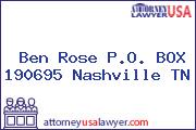 Ben Rose P.O. BOX 190695 Nashville TN
