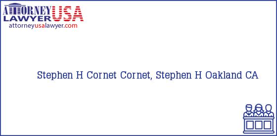 Telephone, Address and other contact data of Stephen H Cornet, Oakland, CA, USA