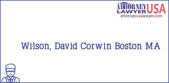 Telephone, Address and other contact data of Wilson, David, Boston, MA, USA