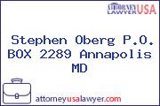 Stephen Oberg P.O. BOX 2289 Annapolis MD