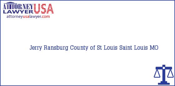 Telephone, Address and other contact data of Jerry Ransburg, Saint Louis, MO, USA