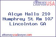 Alcye Halls 210 Humphrey St Rm 107 Lincolnton GA