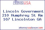 Lincoln Government 210 Humphrey St Rm 107 Lincolnton GA