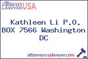 Kathleen Li P.O. BOX 7566 Washington DC