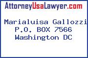Marialuisa Gallozzi P.O. BOX 7566 Washington DC