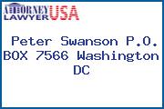 Peter Swanson P.O. BOX 7566 Washington DC