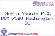 Sofia Yassin P.O. BOX 7566 Washington DC