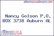 Nancy Golson P.O. BOX 3738 Auburn AL