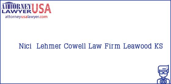 Telephone, Address and other contact data of Nici  Lehmer, Leawood, KS, USA