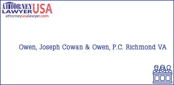 Telephone, Address and other contact data of Owen, Joseph, Richmond, VA, USA