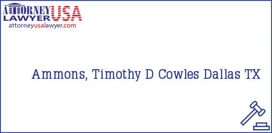 Telephone, Address and other contact data of Ammons, Timothy D, Dallas, TX, USA