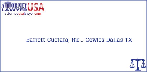 Telephone, Address and other contact data of Barrett-Cuetara, Ric..., Dallas, TX, USA