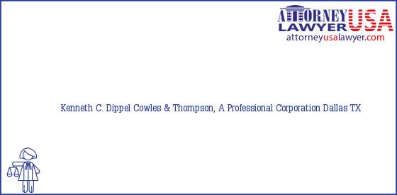 Telephone, Address and other contact data of Kenneth C. Dippel, Dallas, TX, USA