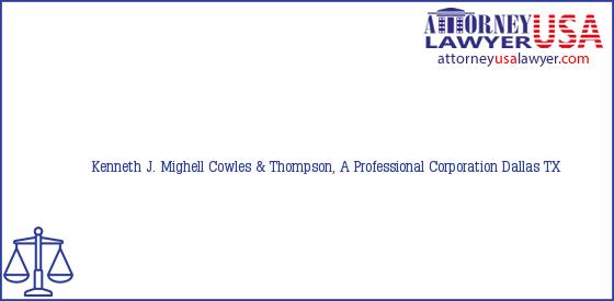 Telephone, Address and other contact data of Kenneth J. Mighell, Dallas, TX, USA