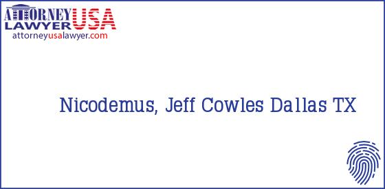 Telephone, Address and other contact data of Nicodemus, Jeff, Dallas, TX, USA