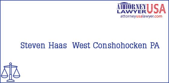 Telephone, Address and other contact data of Steven Haas, West Conshohocken, PA, USA
