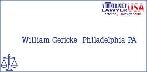 Telephone, Address and other contact data of William Gericke, Philadelphia, PA, USA