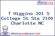 T Higgins 301 S College St Ste 2100 Charlotte NC