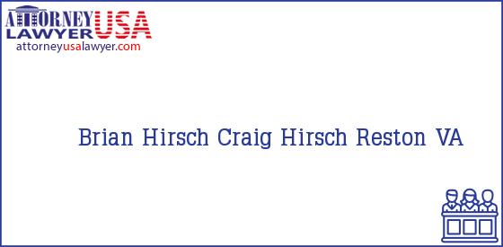Telephone, Address and other contact data of Brian Hirsch, Reston, VA, USA