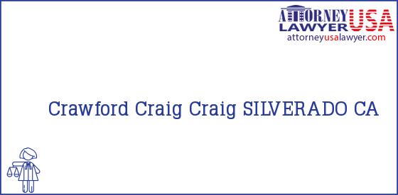 Telephone, Address and other contact data of Crawford Craig, SILVERADO, CA, USA