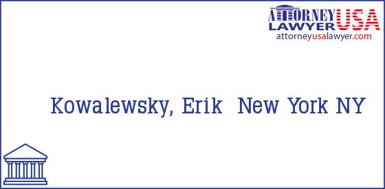 Telephone, Address and other contact data of Kowalewsky, Erik, New York, NY, USA