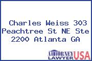 Charles Weiss 303 Peachtree St NE Ste 2200 Atlanta GA
