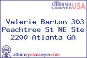 Valerie Barton 303 Peachtree St NE Ste 2200 Atlanta GA