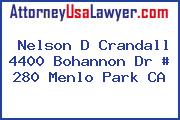 Nelson D Crandall 4400 Bohannon Dr # 280 Menlo Park CA
