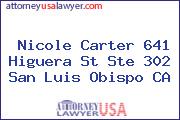 Nicole Carter 641 Higuera St Ste 302 San Luis Obispo CA