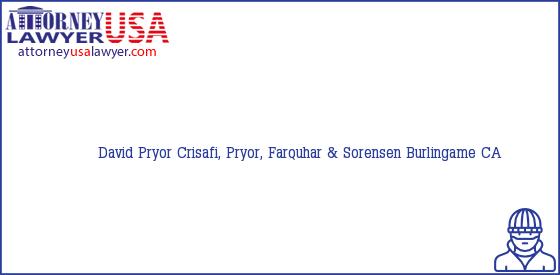 Telephone, Address and other contact data of David Pryor, Burlingame, CA, USA