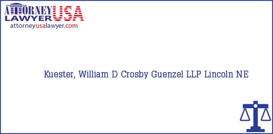 Telephone, Address and other contact data of Kuester, William D, Lincoln, NE, USA